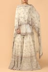 Buy_Tarun Tahiliani_Off White Soft Net Boat Embroidered Kurta Sharara Set _at_Aza_Fashions