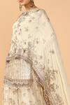 Buy_Tarun Tahiliani_Off White Soft Net Boat Embroidered Kurta Sharara Set _Online_at_Aza_Fashions