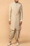 Buy Tarun Tahiliani Beige Katan Silk Quilted Sherwani Set at Aza Fashions Buy_Tarun Tahiliani_Beige Katan Silk Quilted Sherwani Set _at_Aza_Fashions