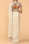 Shop_Tarun Tahiliani_Off White Embroidered Saree With Blouse_at_Aza_Fashions