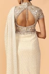 Shop_Tarun Tahiliani_Off White Embroidered Saree With Blouse_Online_at_Aza_Fashions