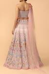 Shop_Tarun Tahiliani_Pink Tulle Diamond Neck Embellished Lehenga Set _at_Aza_Fashions