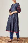 Buy_Myoho_Blue Printed Kurta With Pants_at_Aza_Fashions
