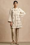 Buy_Sue Mue_Beige Handloom Cotton Band Tunic _at_Aza_Fashions