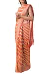 Shop_Ekaya_Orange Handwoven Banarasi Saree_at_Aza_Fashions