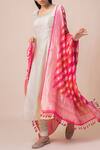Buy_Ekaya Banaras_Orange Georgette Handwoven Dupatta_at_Aza_Fashions