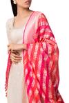 Ekaya Banaras_Orange Georgette Handwoven Dupatta_Online_at_Aza_Fashions