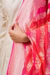 Buy_Ekaya Banaras_Orange Georgette Handwoven Dupatta_Online_at_Aza_Fashions