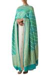 Shop_Ekaya_Blue Georgette Handwoven Dupatta_at_Aza_Fashions