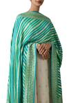 Ekaya_Blue Georgette Handwoven Dupatta_Online_at_Aza_Fashions