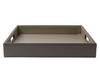 Sammsara_Beige Pu Leather Square Tray_at_Aza_Fashions
