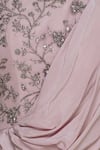 Pooja Peshoria_Pink Satin Round Pre-draped Saree Gown _at_Aza_Fashions