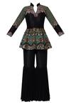 Buy Sonali Gupta Black Blended Silk Kurta V Neck Embroidered Sharara Set Online at Aza Fashions Buy_Sonali Gupta_Black Blended Silk Kurta V Neck Embroidered Sharara Set _Online_at_Aza_Fashions