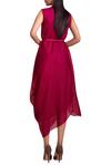 Shop_Ampm_Maroon Draped Dress_at_Aza_Fashions