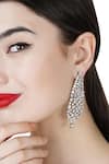 Shop_Auraa Trends_Silver Plated Crystal Long Earrings _at_Aza_Fashions