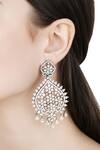 Shop_Auraa Trends_Silver Plated Crystals Danglers_at_Aza_Fashions