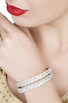 Shop_Auraa Trends_Silver Plated Crystal Bangle Set _at_Aza_Fashions