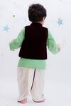 Shop Fayon Kids Wine Cotton, Crepe Embroidery Nehru Jacket Kurta Set at Aza Fashions Shop_Fayon Kids_Wine Cotton, Crepe Embroidery Nehru Jacket Kurta Set _at_Aza_Fashions