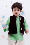 Fayon Kids Wine Cotton, Crepe Embroidery Nehru Jacket Kurta Set at Aza Fashions Fayon Kids_Wine Cotton, Crepe Embroidery Nehru Jacket Kurta Set _at_Aza_Fashions