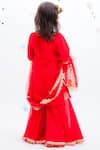 Shop_Fayon Kids_Red Georgette Embroidery Kurta Sharara Set _at_Aza_Fashions