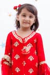 Shop_Fayon Kids_Red Georgette Embroidery Kurta Sharara Set _Online_at_Aza_Fashions