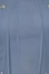 Silky Bindra_Blue Net, Georgette, Shantoon Kurta And Jacket Round Embroidered Set _at_Aza_Fashions