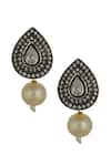 Shop_Just Shradha's_Gold Plated Crystal Drop Studs_at_Aza_Fashions