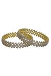 Buy_Just Shradhas_Gold Plated Crystals Bangle Set_at_Aza_Fashions
