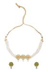 Shop_Just Shradhas_Gold Plated Pearls Bead Choker Set _at_Aza_Fashions