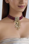 Buy_Just Shradha's_Gold Plated Kundan Bead Choker_at_Aza_Fashions