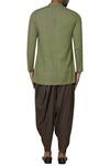 Shop_GRAM OF INK_Green Cotton Linen Dhoti Kurta Set_at_Aza_Fashions