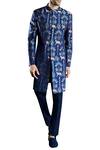 Shop_Anita Dongre_Blue Durjit Sherwani_at_Aza_Fashions
