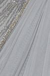 Arpan Vohra_Grey Georgette V Neck Embellished Pre-draped Saree _at_Aza_Fashions
