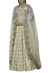 Buy_Astha Narang_Cream Raw Silk Square Neck Embroidered Lehenga Set  _at_Aza_Fashions