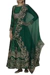 Buy_Astha Narang_Green Anarkali Raw Silkdupatta Organza Round Embroidered Set  _Online_at_Aza_Fashions