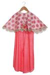Buy_MI Dulce AN'YA_Red Organic Cotton Printed Cape With Jumpsuit _at_Aza_Fashions