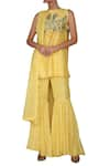 Varun Bahl_Yellow Viscose Georgette Chanderi Kurta Sharara Set_Online_at_Aza_Fashions