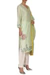 Varun Bahl_Green Chanderi Kurta Set_Online_at_Aza_Fashions