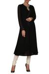 Buy_Varun Bahl_Black Viscose Georgette Round Flared Kurta Set_at_Aza_Fashions