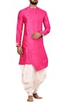 Buy_Arihant Rai Sinha_Pink Silk Kurta Dhoti Pant Set _at_Aza_Fashions