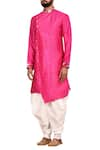 Buy_Arihant Rai Sinha_Pink Silk Kurta Dhoti Pant Set _Online_at_Aza_Fashions