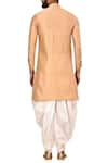 Shop_Arihant Rai Sinha_Beige Silk Overlap Kurta Dhoti Pant Set _at_Aza_Fashions