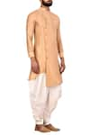 Arihant Rai Sinha_Beige Silk Overlap Kurta Dhoti Pant Set _Online_at_Aza_Fashions