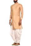 Buy_Arihant Rai Sinha_Beige Silk Overlap Kurta Dhoti Pant Set _Online_at_Aza_Fashions