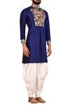 Arihant Rai Sinha_Blue Silk Kurta Pant Set_Online_at_Aza_Fashions