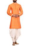 Buy_Arihant Rai Sinha_Orange Silk Kurta Pant Set_at_Aza_Fashions