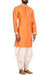 Arihant Rai Sinha_Orange Silk Kurta Pant Set_Online_at_Aza_Fashions