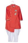 Kids Lane_White Embroidered Kurta Set For Boys_Online_at_Aza_Fashions