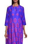 Buy_Swati Vijaivargie_Blue Silk Round Shibori Kurta _Online_at_Aza_Fashions