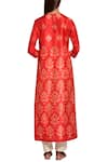 Shop_Swati Vijaivargie_Red Silk Round Shibori Kurta _at_Aza_Fashions